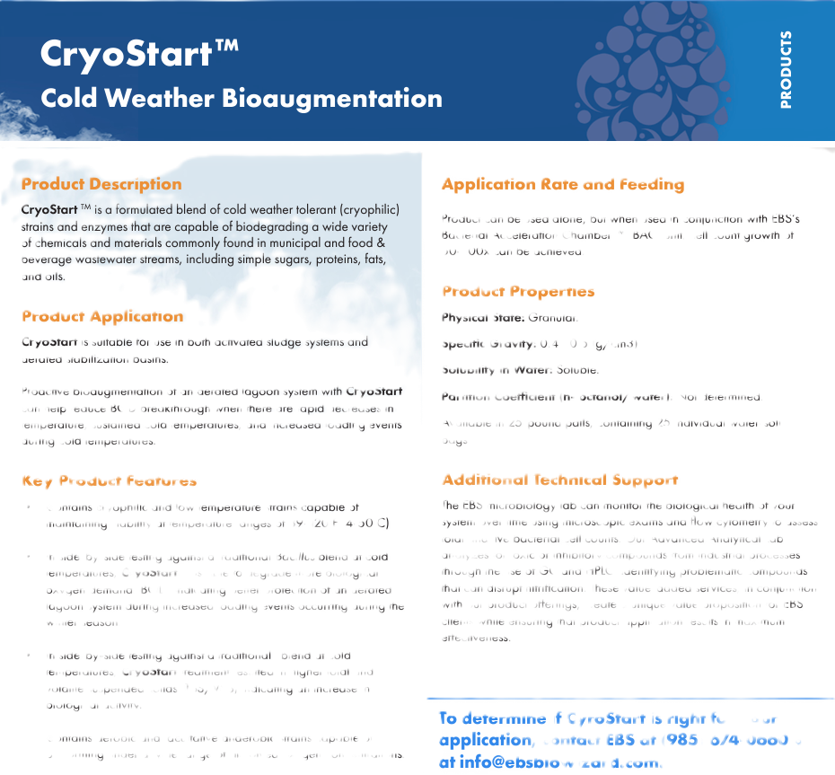 CryoStart Product Bulletin